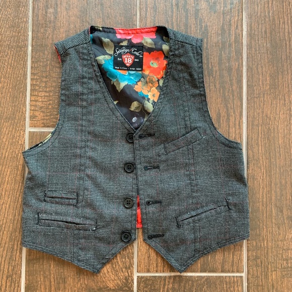Sovereign Code Country Grey Plaid Vest 18mo - Picture 2 of 7